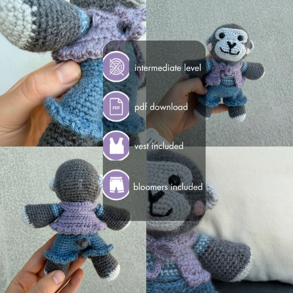 Gloria Gorilla Crochet Pattern PDF
